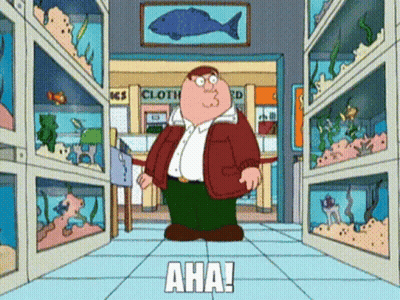 Peter Griffin Standing In Pet Store Saying Aha GIF