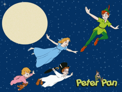 Peter Pan Animated Movie Characters Flying GIF