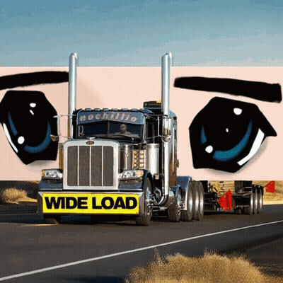 Peterbilt Semi Truck With Wide Load Sign GIF