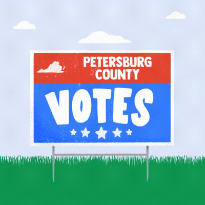 Petersburg County Billboard Says Votes GIF
