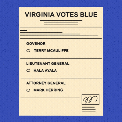 Petersburg County Votes Blue Sign In Grassy Field GIF