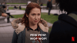Pew Pew Kimmy Schmidt GIF