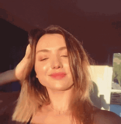 Peyton List Beautiful Hair Flip Headshake GIF
