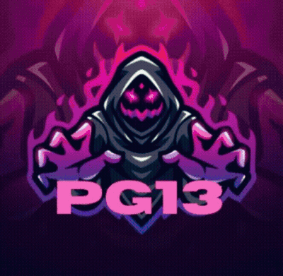 PG13 Logo With Hooded Figure GIF