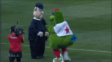 Phanatic Undresses Pig Mascot GIF