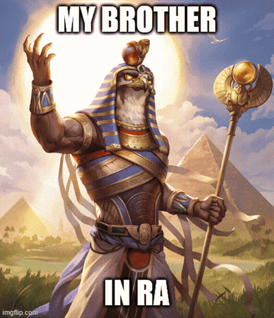Pharaoh Painting Saying My Brother In Ra GIF