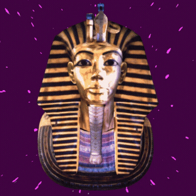 Pharaoh's Head Statue Purple Background GIF