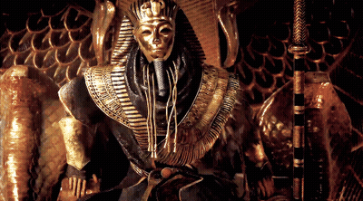 Pharaoh Statue With Mask And Crown GIF