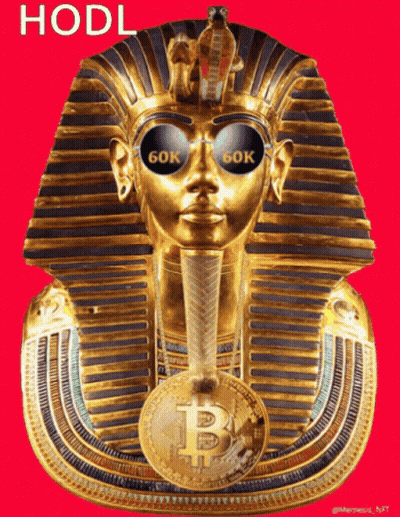 Pharaoh Statue With Sunglasses And Gold Coin B GIF