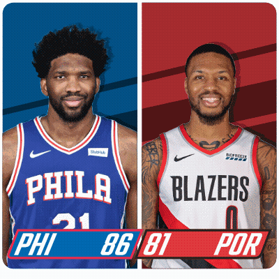 Philadelphia 76Ers And Portland Blazers Players GIF