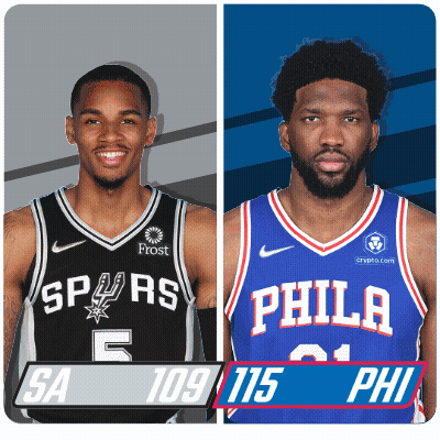 Philadelphia 76Ers And Spurs Basketball Players GIF