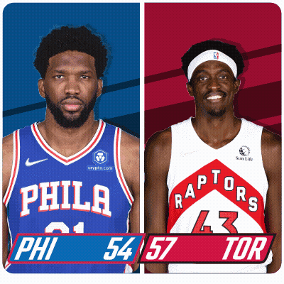 Philadelphia 76Ers And Toronto Raptors Players GIF