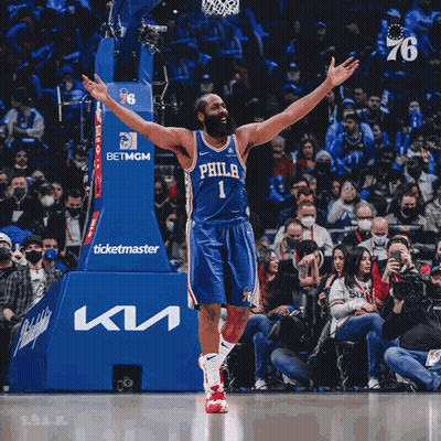 Philadelphia 76Ers Player Celebrates GIF