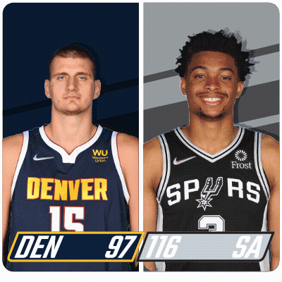Philadelphia And Denver Basketball Players Standing Together GIF