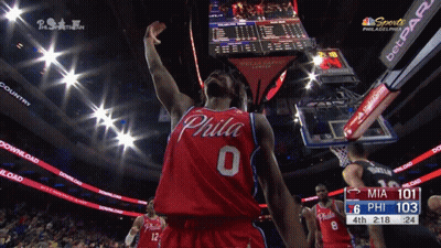 Philadelphia Basketball Player Celebrates Basket GIF