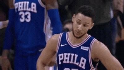 Philadelphia Basketball Player In Blue Jersey GIF