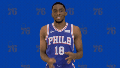 Philadelphia Basketball Player In Purple Jersey GIF