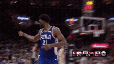 Philadelphia Basketball Player Number 21 Running GIF