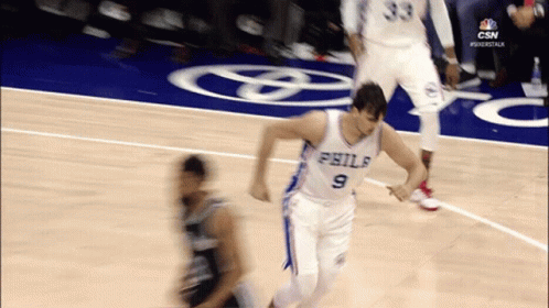 Philadelphia Basketball Player Number 9 Running GIF