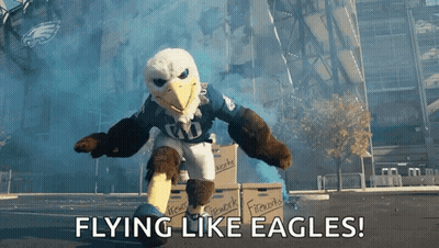 Philadelphia Eagles Mascot Flying Like Eagle GIF