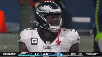 Philadelphia Eagles Player Looking At Scoreboard GIF