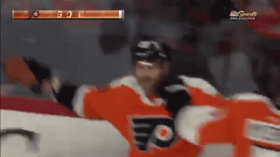 Philadelphia Flyers Player Celebrating Goal GIF