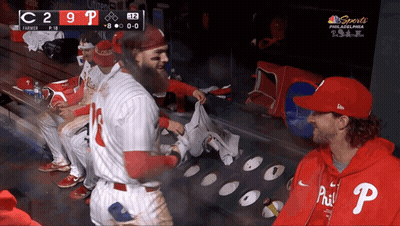 Philadelphia Phillies In Dugout GIF
