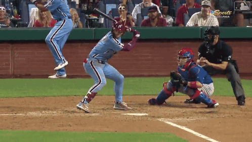 Philadelphia Phillies Player Swinging Bat GIF