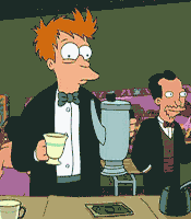 Philip J. Fry Drink Coffee GIF