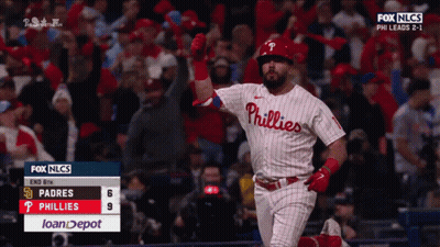 Phillies Baseball Player Celebrating Home Run GIF