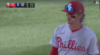 Phillies Baseball Player Wearing Sunglasses And Red Hat GIF