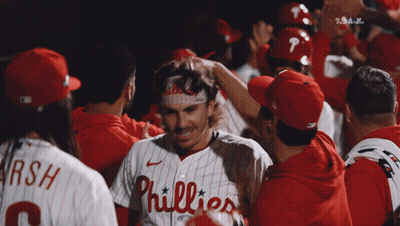 Phillies Baseball Players Including Marsh #16 GIF
