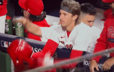 Phillies Jersey Man Talking To Another GIF