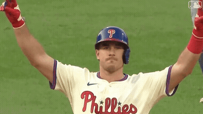 Phillies Player With Arms In Air GIF
