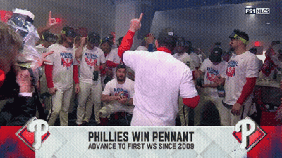 Phillies Win Pennant Advance To First Ws Since 2009 Is Displayed GIF