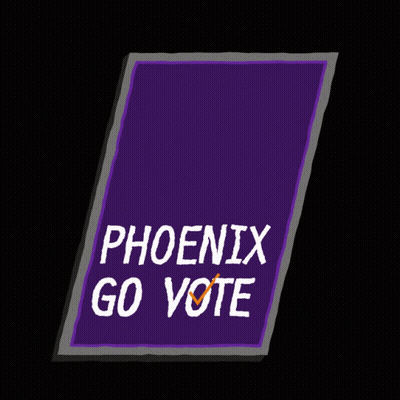 Phoenix Go Vote Sign Next To Envelope GIF
