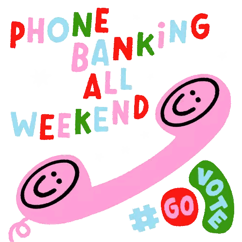 Phone Banking All Weekend Smiley Poster Sticker