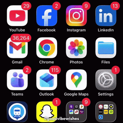 Phone Home Screen With Social Media Icons GIF