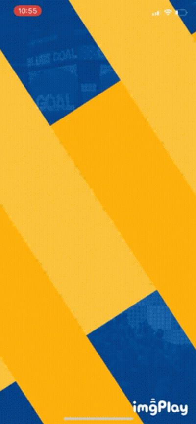 Phone Screen With Blue And Yellow Background At 10:55 GIF