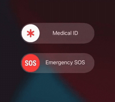 Phone Screen With Medical ID And SOS Buttons GIF