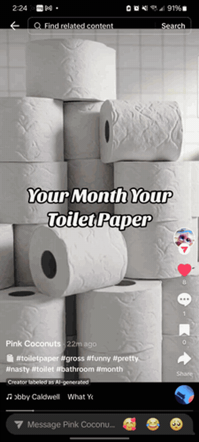 Phone Screen With Toilet Paper Rolls Your Month Your Toilet Paper GIF