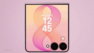 Phone Showing 12:45 On Pink Background With Apps GIF