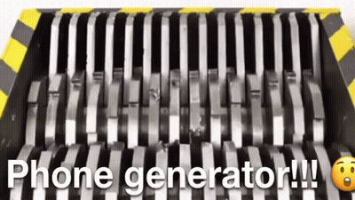 Phone Shredder With Phone Generator Text GIF