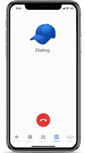 Phone With Blue Hat Dialing Sticker