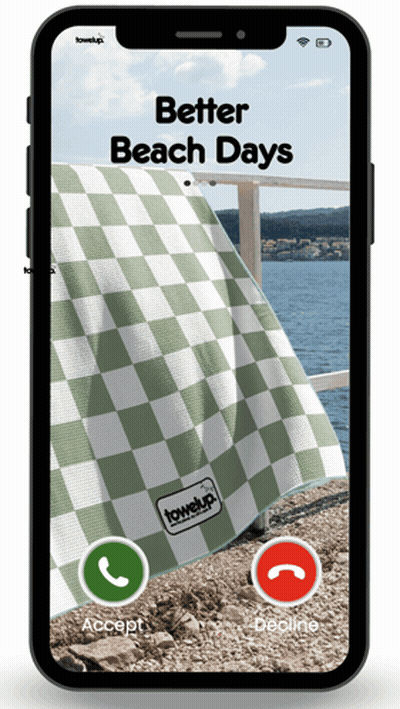 Phone with Checkered Towel and Better Beach Days