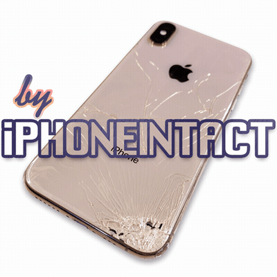 Phone With Cracked Screen Saying Iphoneintact GIF
