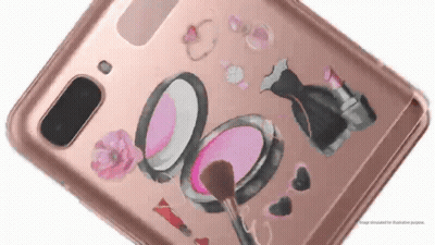 Phone With Makeup Picture On Back GIF