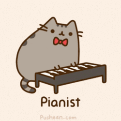 Pianist Pusheen Playing Piano GIF