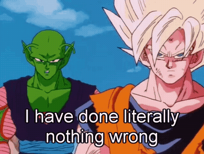 Piccolo And Gohan I Have Done Literally Nothing Wrong GIF
