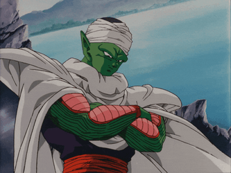 Piccolo Removing Cape GIF